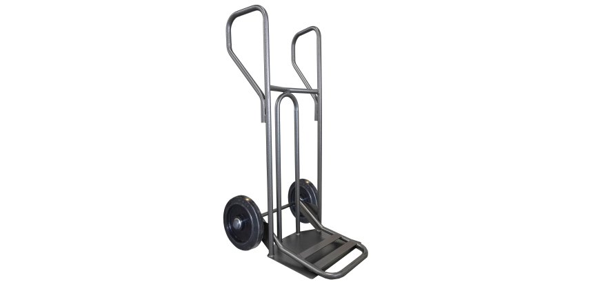 Diable acier incurvé poignée fermée grande pelle et bavette rabattable DVPF1-BR – Capacité 250 kg