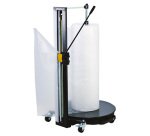 Dérouleur / coupeur pour papier, film à bulle et mousse horizontal longueur maxi rouleau 1550 mm