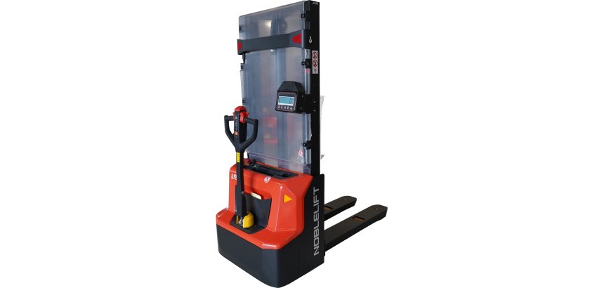 Gerbeur électrique lithium avec pesage précision 0.2% élévation 2900 mm charge 1200 kg