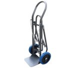 Diable porte 1 bouteille avec béquille escamotable 120 kg roues caoutchouc bleu