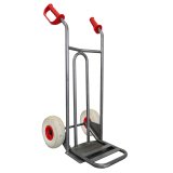 Diable acier incurvé poignée ouverte avec bavette rabattable DVPO-BR – Capacité 250 kg