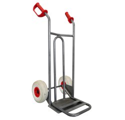 Diable acier incurvé poignée ouverte avec bavette rabattable DVPO-BR – Capacité 250 kg