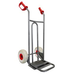 Diable acier incurvé poignée ouverte avec bavette rabattable DVPO-BR – Capacité 250 kg