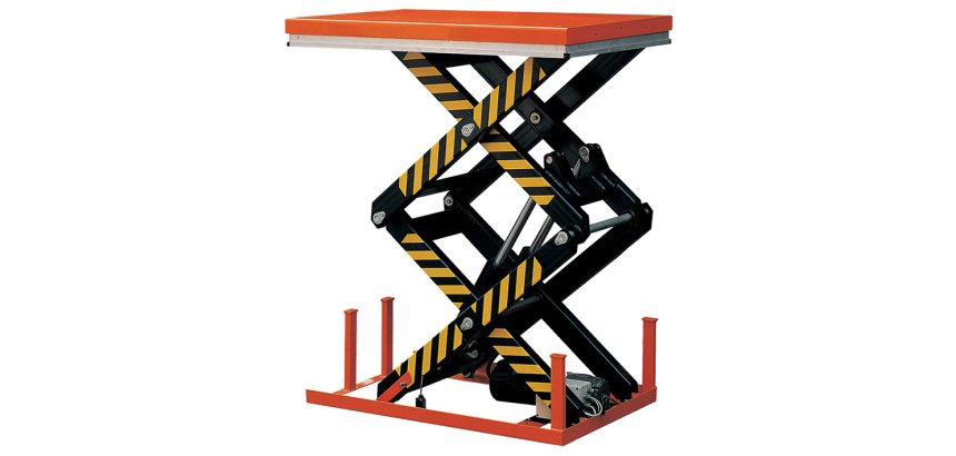 Table élévatrice électrique double ciseaux