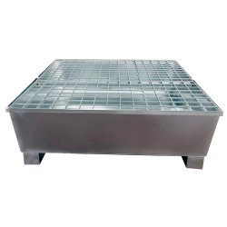 Bac de rétention acier galvanisé charge 1400 kg 4 fûts capacité 440 litres