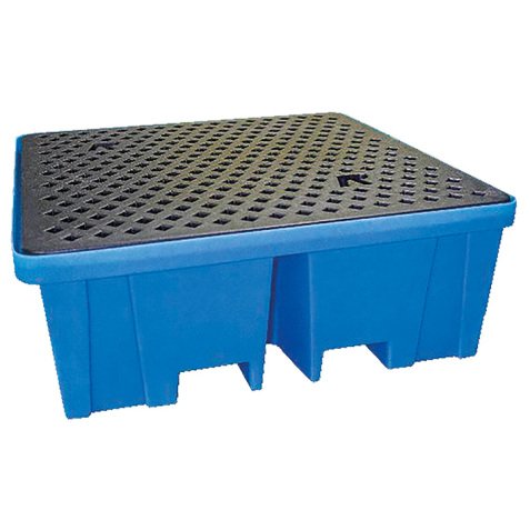 Bac de rétention polyéthylène charge 1500 kg 4 fûts capacité 440 litres