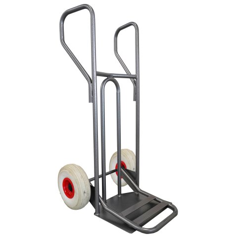 Diable acier incurvé poignée fermée grande pelle et bavette rabattable DVPF1-BR – Capacité 250 kg