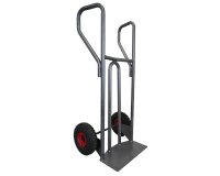 Diable acier tablier incurvé poignée fermée 400 kg roues gonflables