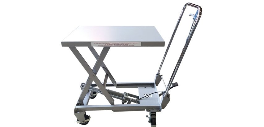 Table élévatrice manuelle aluminium 100 kg