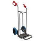 Diable acier incurvé poignée ouverte avec bavette rabattable DVPO-BR – Capacité 250 kg