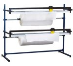 Dérouleur / coupeur pour papier, film à bulle et mousse longueur maxi 1080 mm 2 rouleau