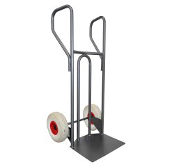 Diable acier incurvé poignée fermée grande pelle DVPF1 – Capacité 250 kg