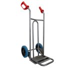 Diable acier incurvé poignée ouverte avec bavette rabattable DVPO-BR – Capacité 250 kg