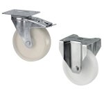 Jeu de roues 2 fixes + 2 pivotantes nylon