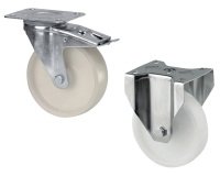 Jeu de roues 2 fixes + 2 pivotantes nylon