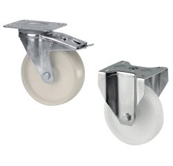 Jeu de roues 2 fixes + 2 pivotantes nylon