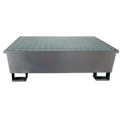 Bac de rétention acier galvanisé charge 950 kg 2 fûts capacité 220 litres