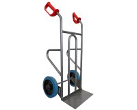 Diable acier droit poignée ouverte chargement vertical et horizontal 250 kg roues caoutchouc bleu