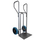 Diable acier incurvé poignée fermée grande pelle DVPF1 – Capacité 250 kg