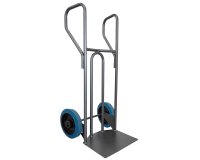 Diable acier incurvé poignée fermée grande pelle DVPF1 – Capacité 250 kg
