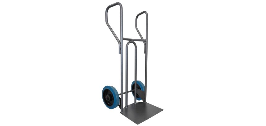 Diable acier incurvé poignée fermée grande pelle DVPF1 – Capacité 250 kg