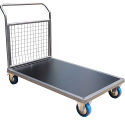 Chariot acier 1200 x 800 mm 1 timon grillagé