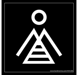 Panneau signalétique Femme Marinière - 125 x 125 mm - noir