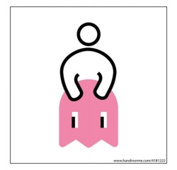 Panneau signalétique Femme PacNorm - 125 x 125 mm