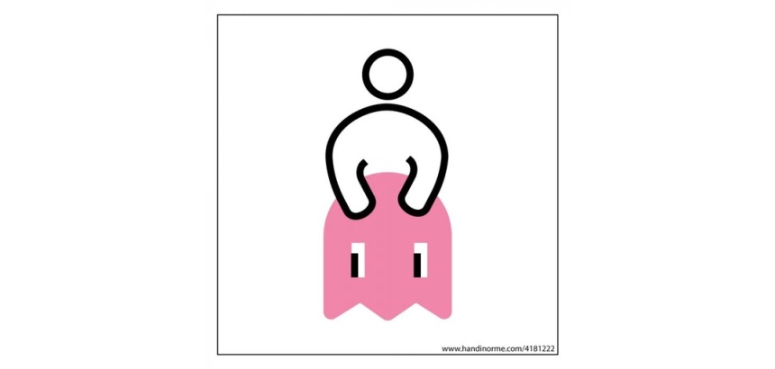 Panneau signalétique Femme PacNorm - 125 x 125 mm