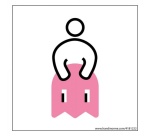 Panneau signalétique Femme PacNorm - 125 x 125 mm