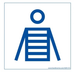 Panneau signalétique Homme Marinière - 125 x 125 mm