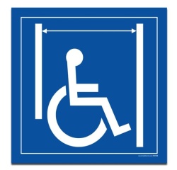 Panneau signalétique Passage large pour les personnes en situation de handicap