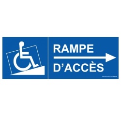 Signalisation - Rampe Accès handicapé flèche droite