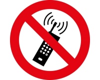 Panneau rond interdit au téléphone portable