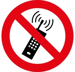 Panneau rond interdit au téléphone portable