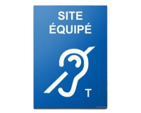 Panneau Site équipé handicap auditif T  (300 x 420 mm, PVC)