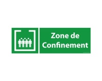Panneau de signalétique rectangulaire - Zone de confinement