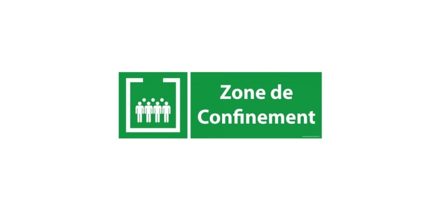 Panneau Zone de confinement avec texte - paysage