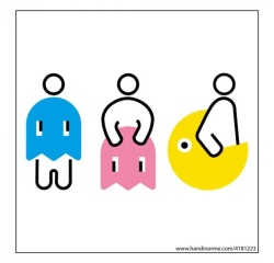 Panneau signalétique Homme+Femme+PMR PacNorm - 125 x 125 mm