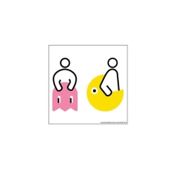 Panneau signalétique Femme+PMR PacNorm - 125 x 125 mm