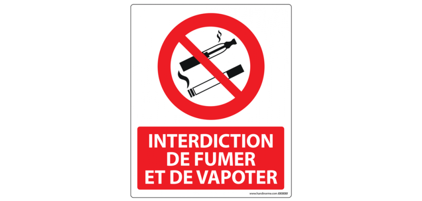Panneau Interdiction de Fumer et Vapoter  (PVC)