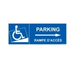 Panneau Parking avec picto PMR rampe d'accès
