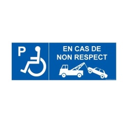 Signalisation P handicapé - En cas de non respect