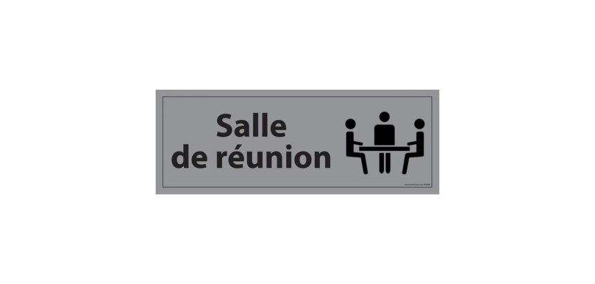 Panneau de Porte - Salle de réunion  - 210 x 75 mm Modèle:Vinyle Souple Autocollant -