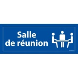 Panneau d'information - Salle de réunion - 210 x 75 mm PVC 2 mm Bleu