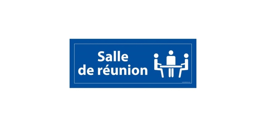 Panneau d'information - Salle de réunion - 210 x 75 mm