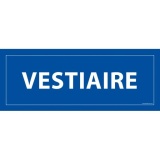 Panneau VESTIAIRE 210x75mm PVC ou Vinyle Int./Ext. PVC 2 mm Bleu