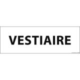 Panneau VESTIAIRE 210x75mm PVC ou Vinyle Int./Ext. Vinyle Souple Autocollant Blanc