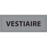 Panneau VESTIAIRE 210x75mm PVC ou Vinyle Int./Ext. Vinyle Souple Autocollant Gris