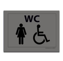 Plaque gravée WC Femme + Personne handicapée